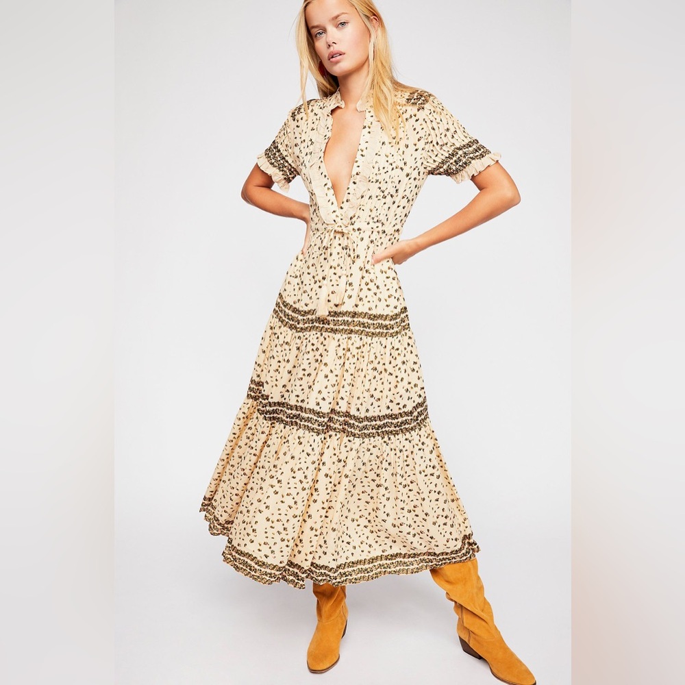 Cream Free People Rare Feelings Maxi Dress